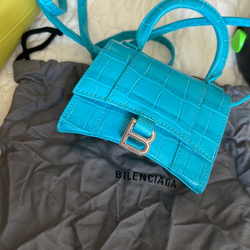 Blue balenciaga mini bag